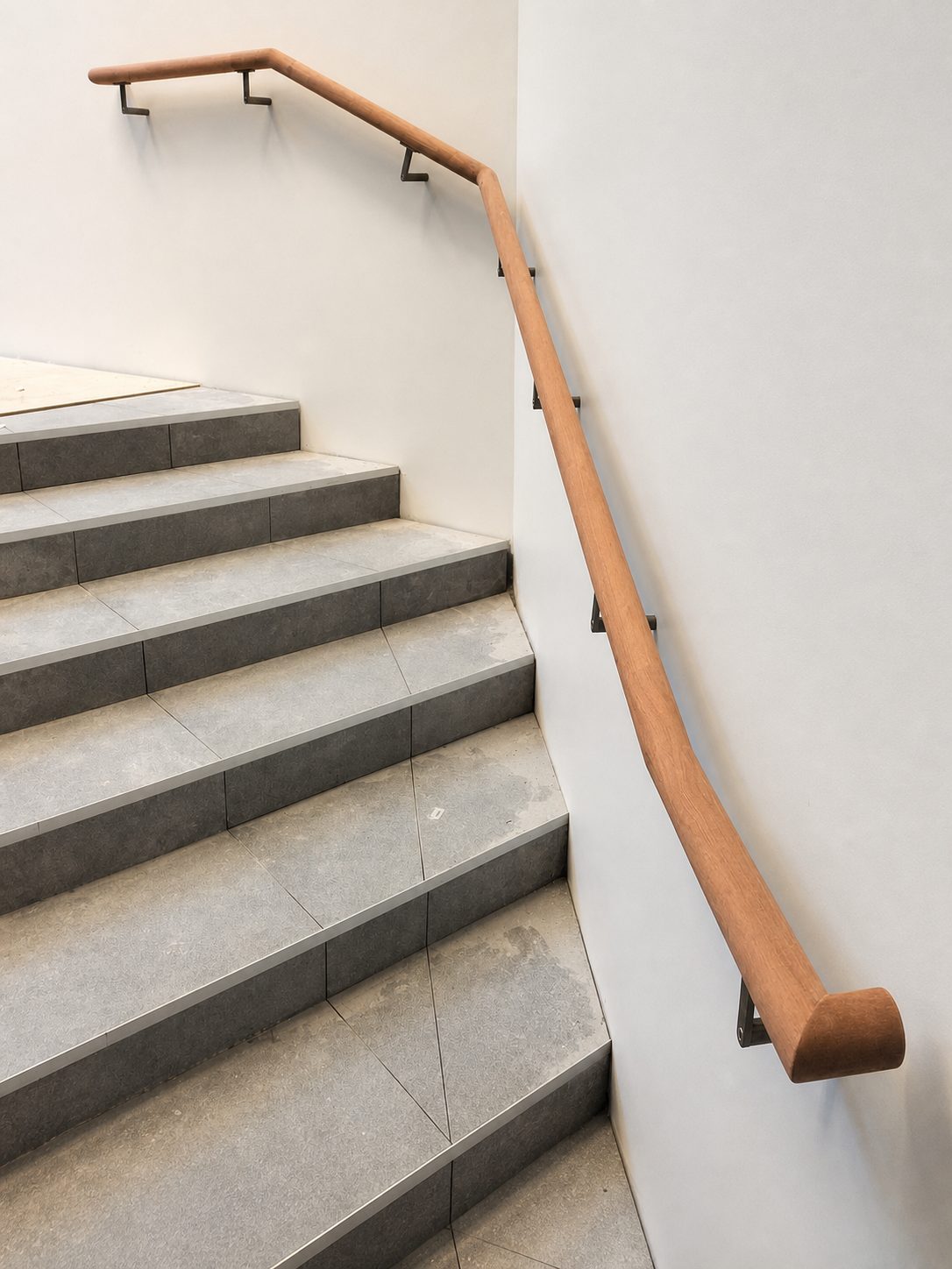 Custom stair handrail joinery