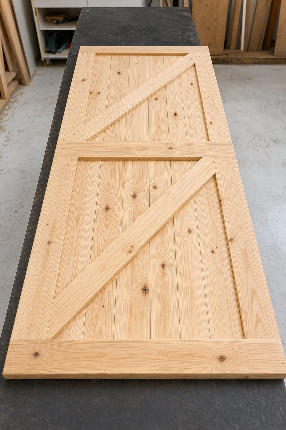 Finished traditional timber door joinery work